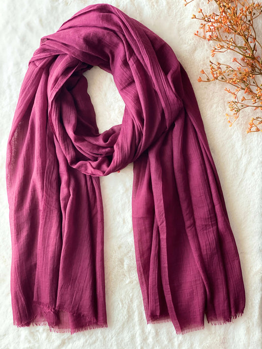 Burgundy - Turkish Slubs Lawn Hijab