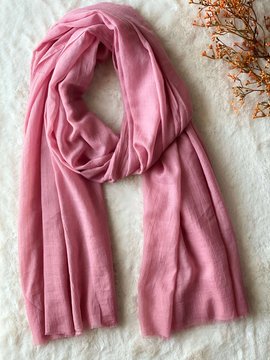 Rose Pink - Turkish Slubs Lawn Hijab