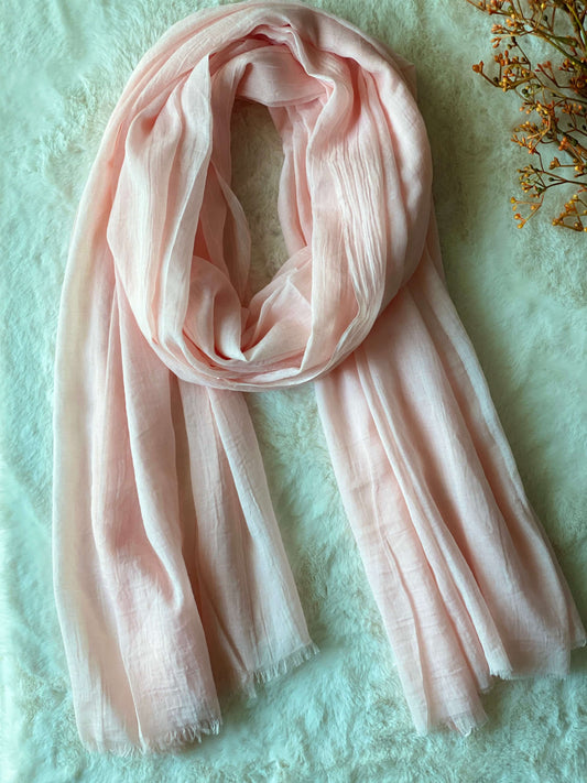 Peachy Pink - Turkish Slubs Lawn Hijab