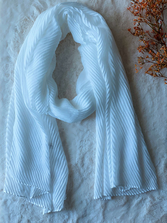 Snow White - Soft Crinkle Crimp Hijab