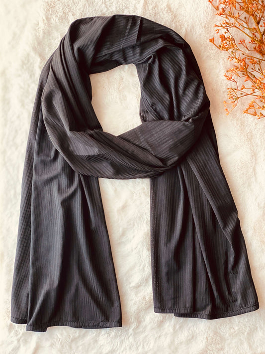 Black - Ribbed Jersey Hijab